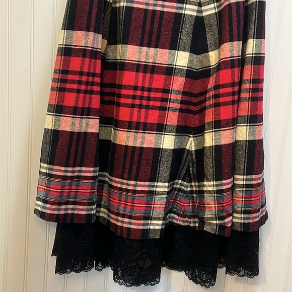 J Peterman Flannel and Lace Maxi Skirt Size 4 - Picture 3 of 12